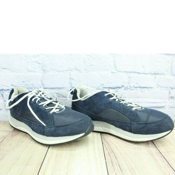 LL Bean Comfort Low Top Walking Shoes Blue Mesh Lace Up Size 11 Wide - Picture 3 of 9